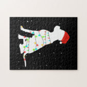 Boxer Dog Frohe Weihnachtsbeleuchtung Puzzle (Horizontal)