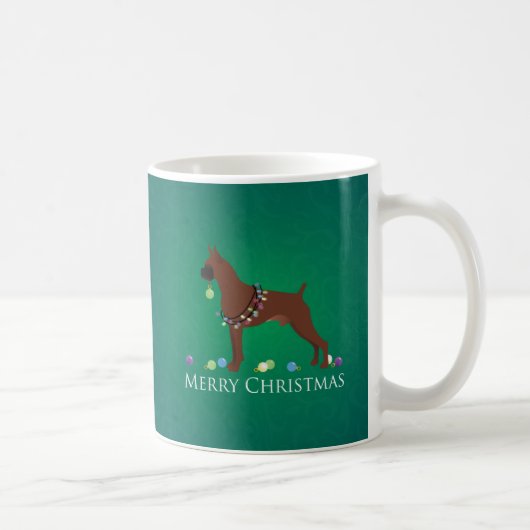 Boxer Dog Frohe Weihnachtsgestaltung Kaffeetasse (Rechts)