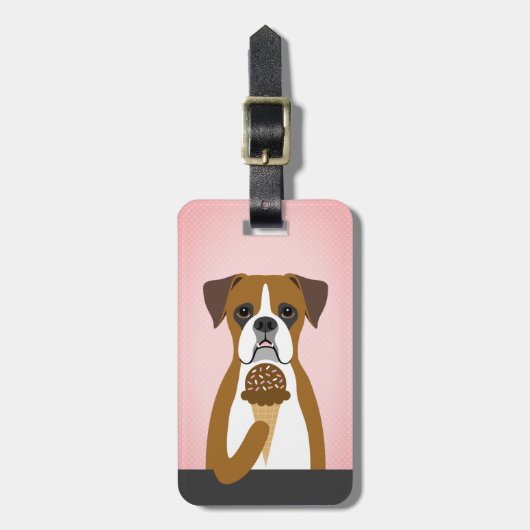 Boxer Dog Gepäckanhänger (Vorderseite vertikal)