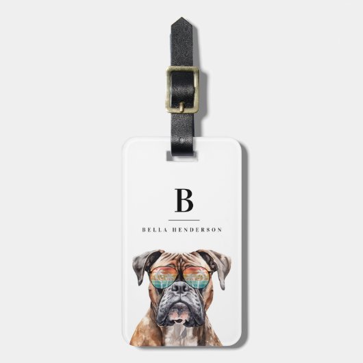 Boxer Dog Gepäckanhänger (Vorderseite vertikal)