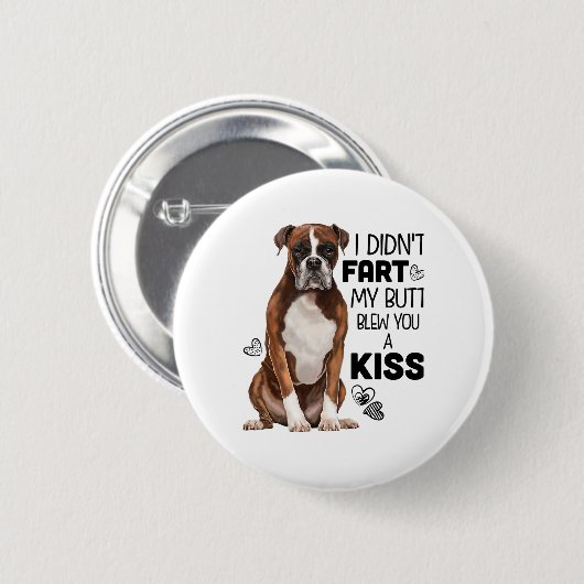 Boxer Dog Geschenke Button (Vorne & Hinten)