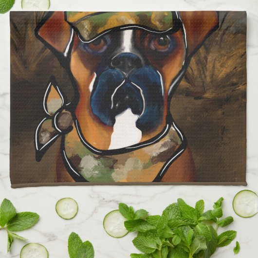 Boxer Dog Geschirrtuch (Gefaltet)