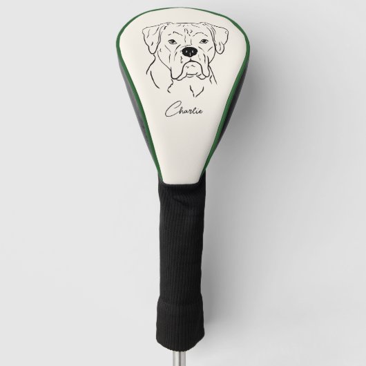 Boxer Dog Golf Headcover (Vorderseite)