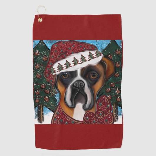 Boxer Dog Golfhandtuch (Vorderseite)