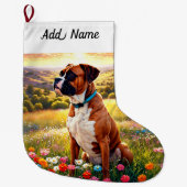 Boxer Dog Großer Weihnachtsstrumpf (Vorderseite)