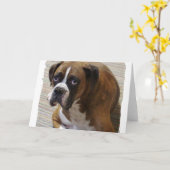 Boxer Dog Grußkarte Karte (Gelbe Blume)