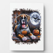 Boxer Dog Halloween Fotoplatte (Vorderseite)