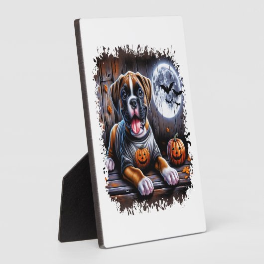 Boxer Dog Halloween Fotoplatte (Seite)