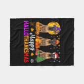 Boxer Dog Halloween Hallothanksmas Fleecedecke (Vorderseite (Horizontal))