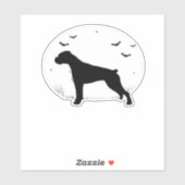 Boxer Dog � Halloween Moon Silhouette Classic T-Sh Aufkleber (Blatt)