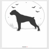 Boxer Dog � Halloween Moon Silhouette Classic T-Sh Aufkleber (Blatt)