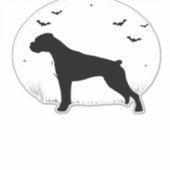Boxer Dog � Halloween Moon Silhouette Classic T-Sh Aufkleber (Vorderseite)