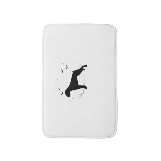 Boxer Dog - Halloween Moon Silhouette Classic T-Sh Badematte (Vorderseite Vertikal)