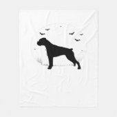 Boxer Dog - Halloween Moon Silhouette Classic T-Sh Fleecedecke (Vorderseite)