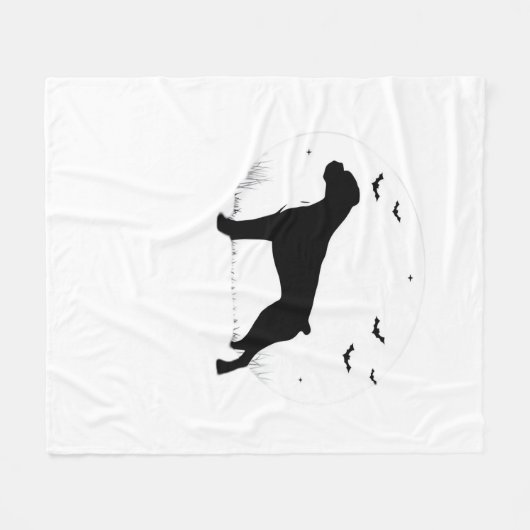 Boxer Dog - Halloween Moon Silhouette Classic T-Sh Fleecedecke (Vorderseite (Horizontal))