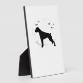 Boxer Dog � Halloween Moon Silhouette Classic T-Sh Fotoplatte (Seite)