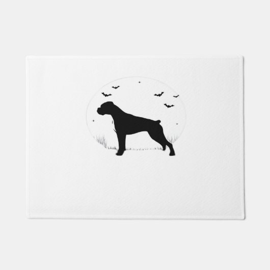 Boxer Dog - Halloween Moon Silhouette Classic T-Sh Fußmatte (Vorderseite)