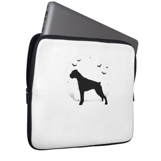Boxer Dog - Halloween Moon Silhouette Classic T-Sh Laptopschutzhülle (Vorne Rechts)