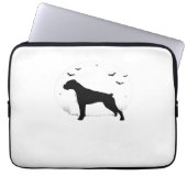 Boxer Dog - Halloween Moon Silhouette Classic T-Sh Laptopschutzhülle (Vorderseite)