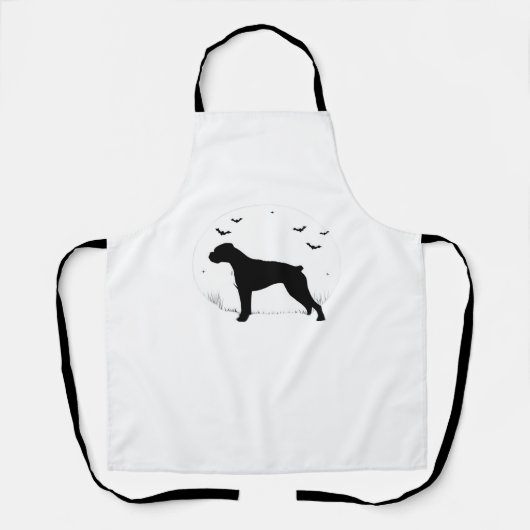 Boxer Dog - Halloween Moon Silhouette Classic T-Sh Schürze (Vorderseite)
