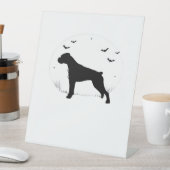 Boxer Dog � Halloween Moon Silhouette Classic T-Sh Sockelschild (In Situ)
