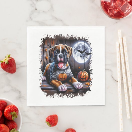 Boxer Dog Halloween Serviette (Beispiel)