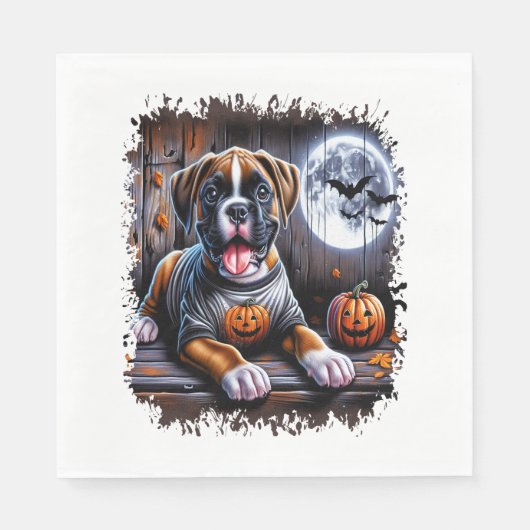 Boxer Dog Halloween Serviette (Vorderseite)