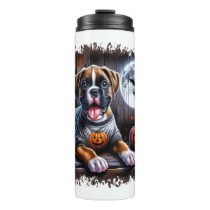 Boxer Dog Halloween Thermosbecher