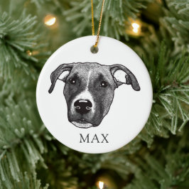 Boxer Dog Hand Zeichne Personalisiert Keramik Ornament