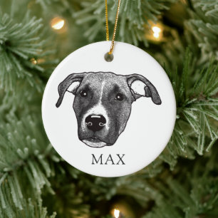 Boxer Dog Hand Zeichne Personalisiert Keramik Ornament