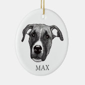Boxer Dog Hand Zeichne Personalisiert Keramik Ornament (Rechts)