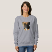Boxer Dog Handgezeichnete digitale Kunst Sweatshirt (Vorne ganz)