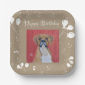 Boxer Dog Happy Birthday Paper Tellers Pappteller (Vorderseite)