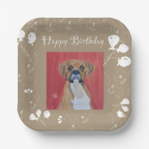 Boxer Dog Happy Birthday Paper Tellers