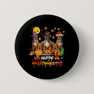 Boxer Dog Happy Halloween Erntedank Merry Chris Button