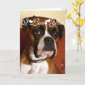 Boxer Dog Happy I Love You Karte (Gelbe Blume)