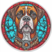 Boxer Dog Hartglas Aufkleber (Vorderseite)