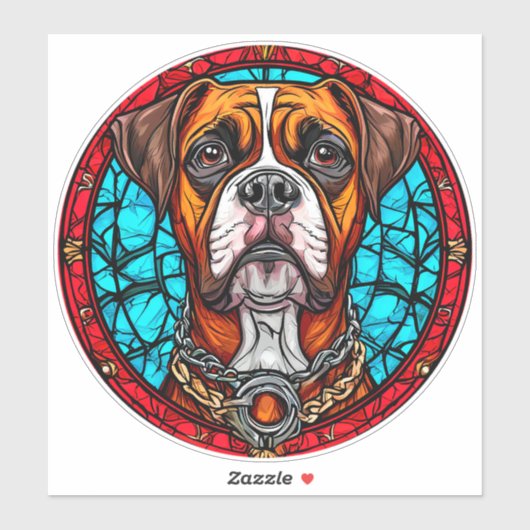 Boxer Dog Hartglas Aufkleber (Blatt)