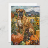 Boxer Dog Herbsternte Erntedank Feiertagskarte (Vorne/Hinten)