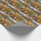 Boxer Dog Herbsternte Erntedank Geschenkpapier (Ecke)