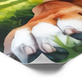 Boxer Dog im Park - Wasserfarben Art Poster (Ecke)