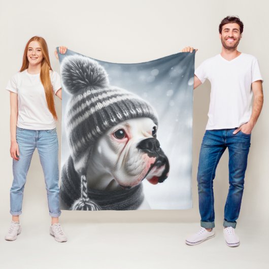 Boxer Dog im Winter Fleecedecke (Beispiel)