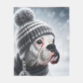 Boxer Dog im Winter Fleecedecke (Vorderseite)