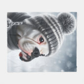 Boxer Dog im Winter Fleecedecke (Vorderseite (Horizontal))