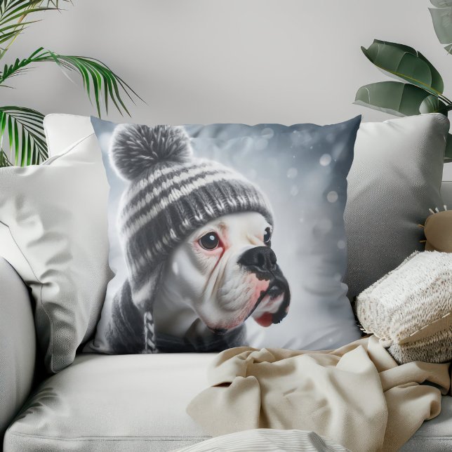 Boxer Dog im Winter Kissen (Von Creator hochgeladen)