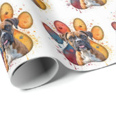 Boxer Dog in Aquarellfarben Druck Geschenkpapier (Rolleneckpunkt)