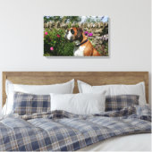 Boxer Dog in den Blume Leinwanddruck (Insitu (Schlafzimmer))