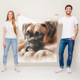 Boxer Dog in einer serenen Pose Fleecedecke