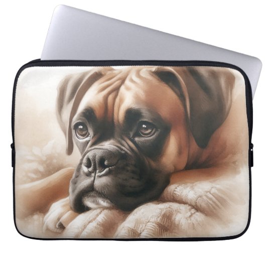 Boxer Dog in einer serenen Pose Laptopschutzhülle (Vorderseite)