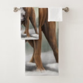 Boxer Dog in Schneeschweihnacht Badhandtuch Set (Insitu)